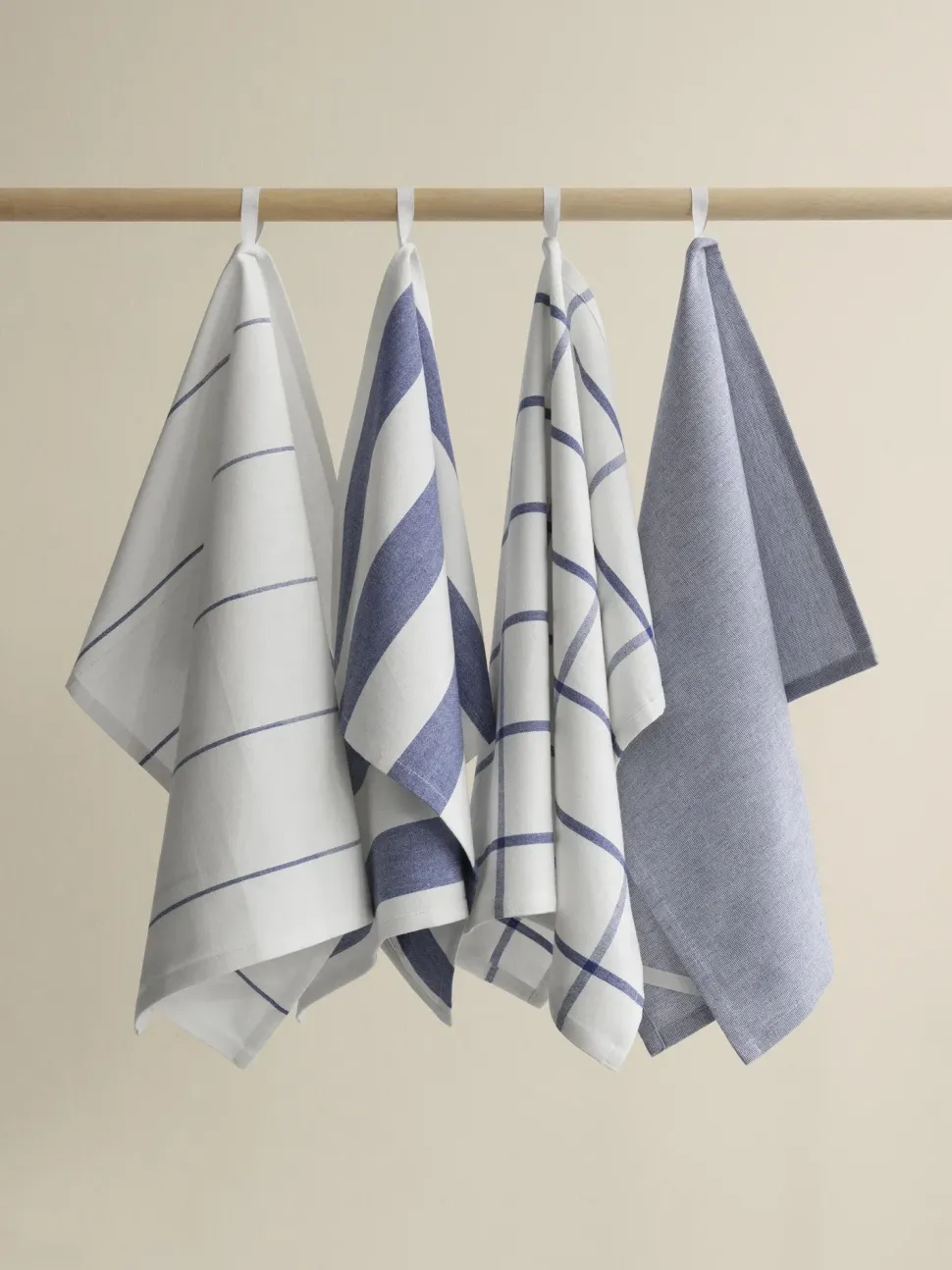 Theedoek Blomus Taulo Stripes White / Mazarine Blue 50 x 70 cm (Set van 2)