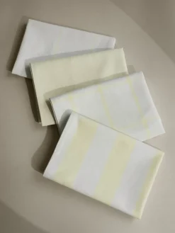 Blomus Theedoek Taulo Stripes White / Transparent Yellow 50 x 70 cm (Set van 2) Outlet