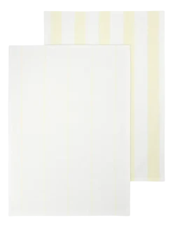 Blomus Theedoek Taulo Stripes White / Transparent Yellow 50 x 70 cm (Set van 2) Outlet