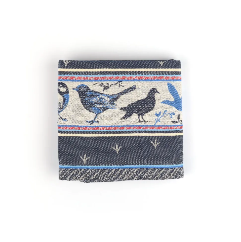Theedoek Bunzlau Castle Birds Donkerblauw