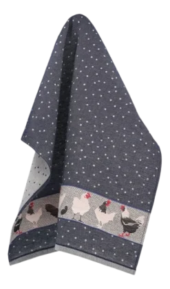 Theedoek Bunzlau Castle Chickens Donkerblauw