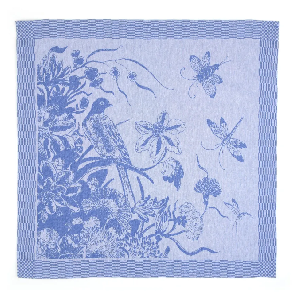 Theedoek Bunzlau Castle Rijksmuseum Delfts Blauw Bird Koningsblauw