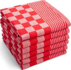 Theedoek Byrklund Clean & Tidy Rood (Set van 6)