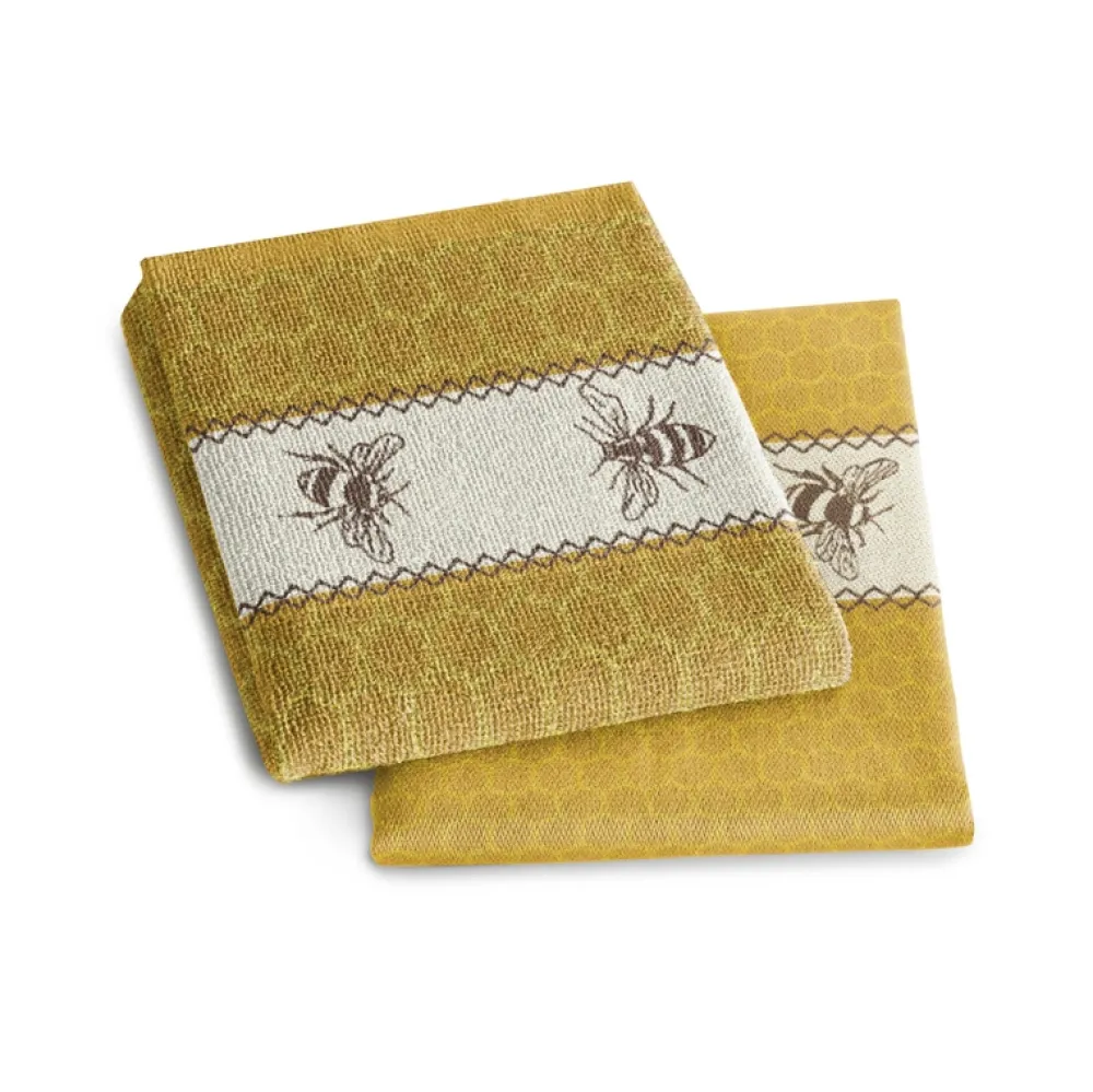 DDDDD Theedoek Bees Yellow (set van 6) Clearance