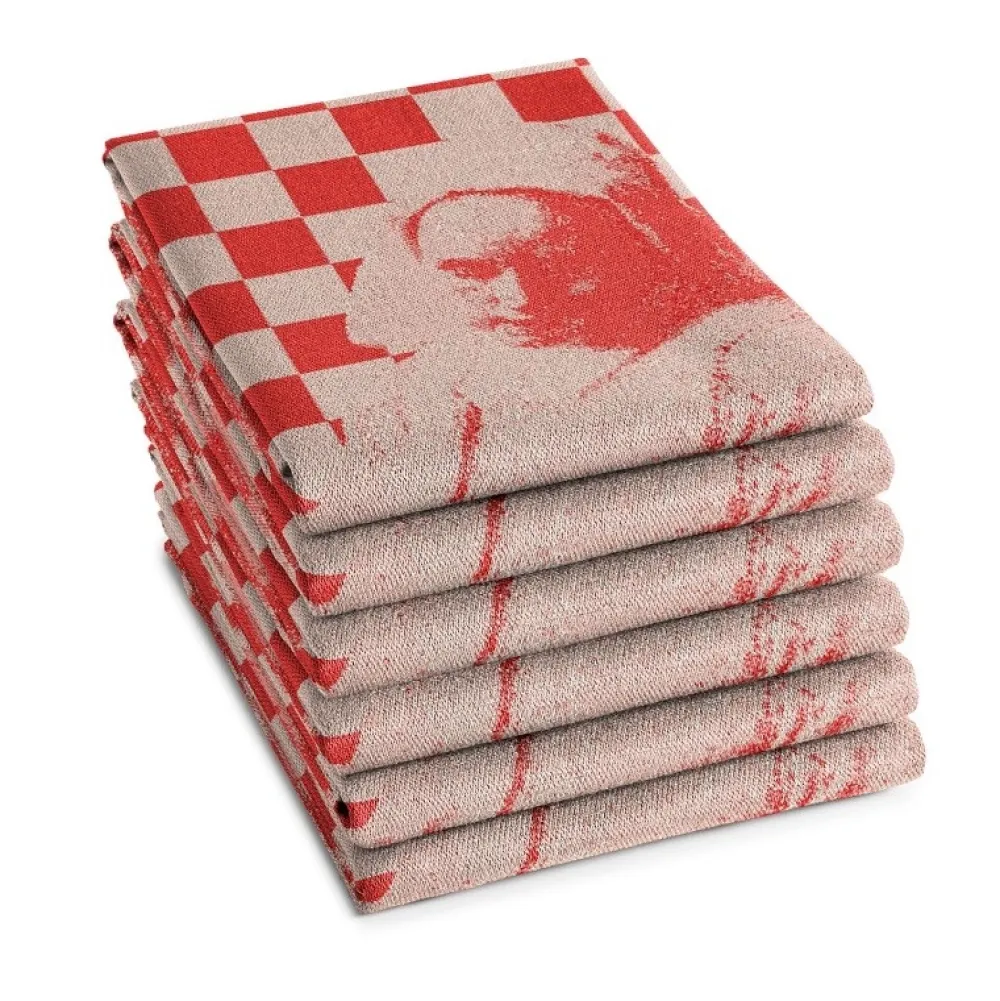 DDDDD Theedoek Milk Maid Red (6-delig) Online