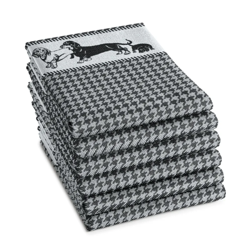 Theedoek DDDDD Saar Black (set van 6)
