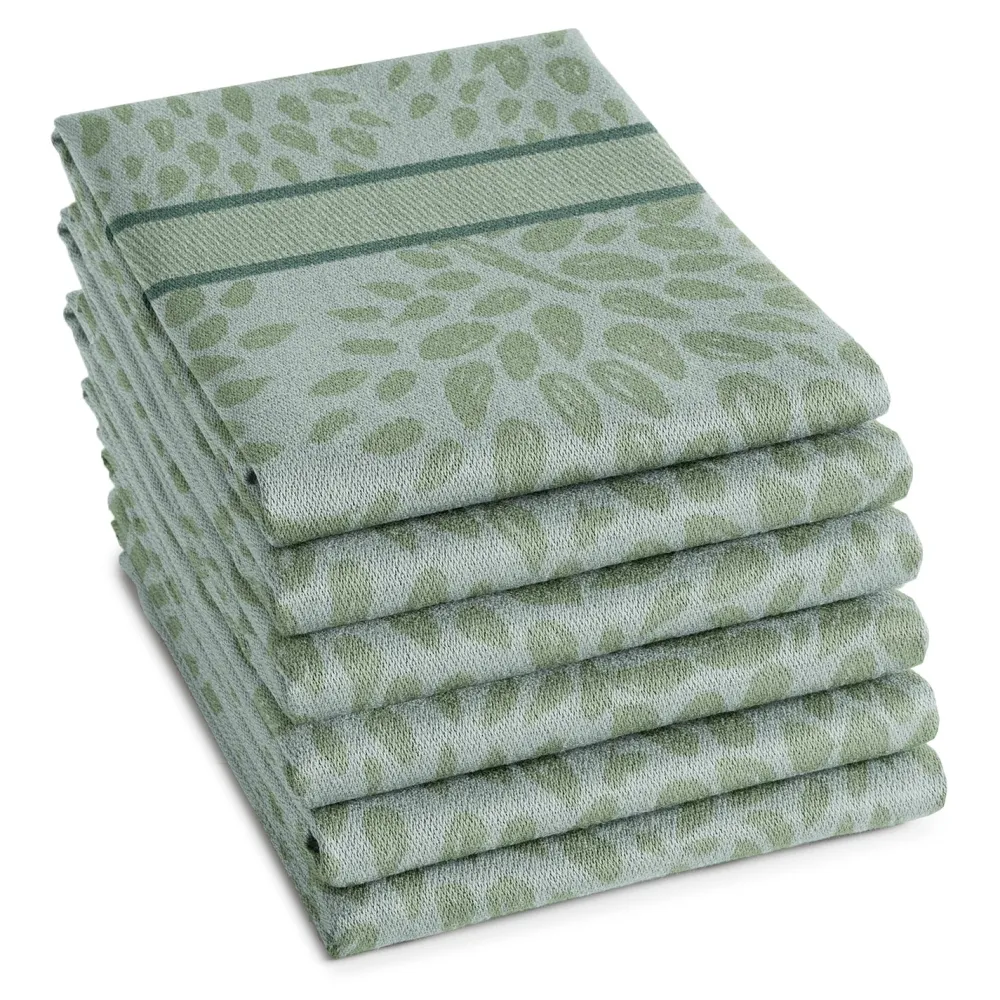 DDDDD Theedoek Trees Green 60 x 65 cm (6-Delig) New