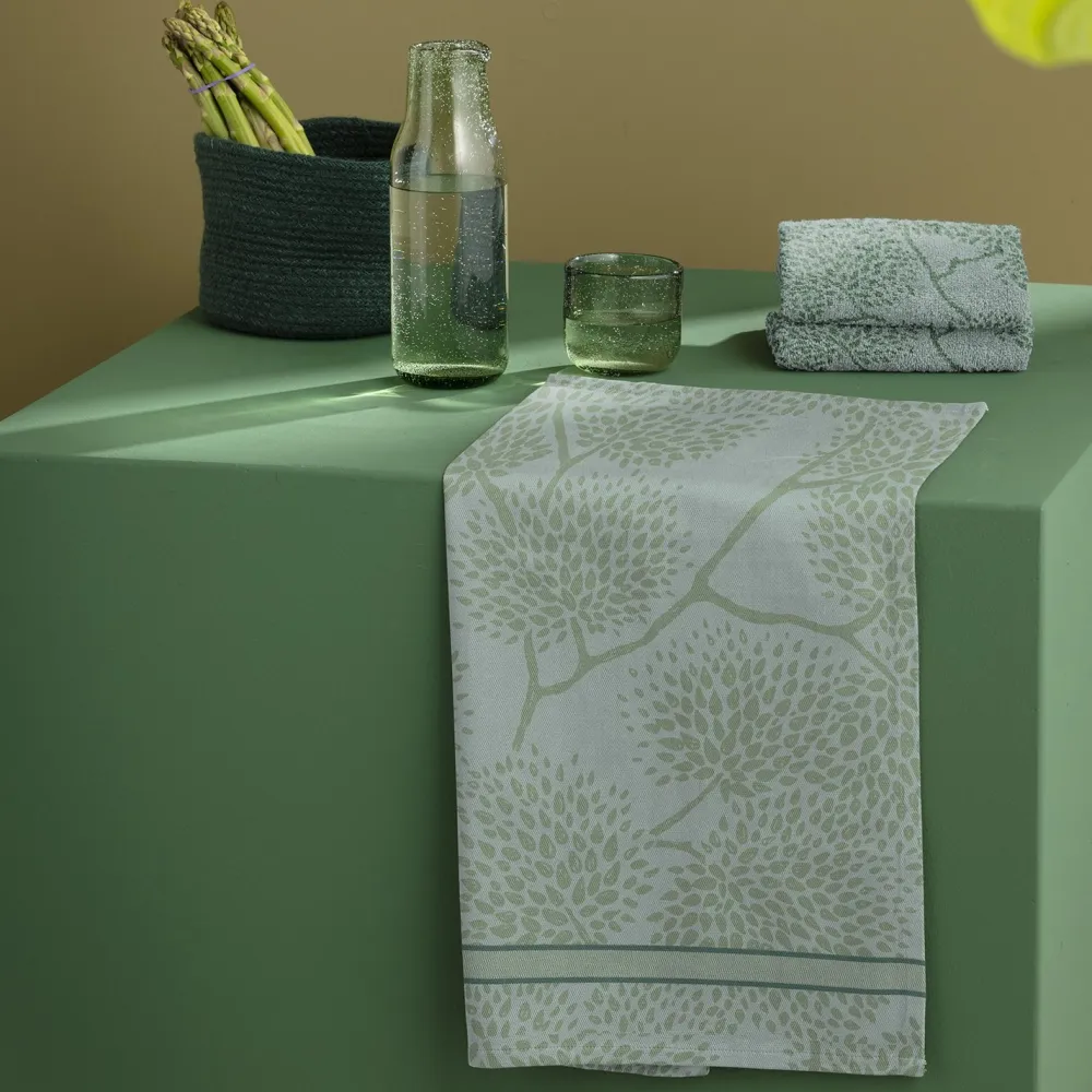DDDDD Theedoek Trees Green 60 x 65 cm (6-Delig) New