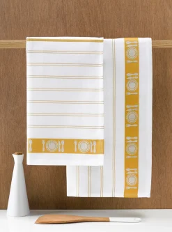De Witte Lietaer Theedoek BML Ochre (3 stuks) Clearance