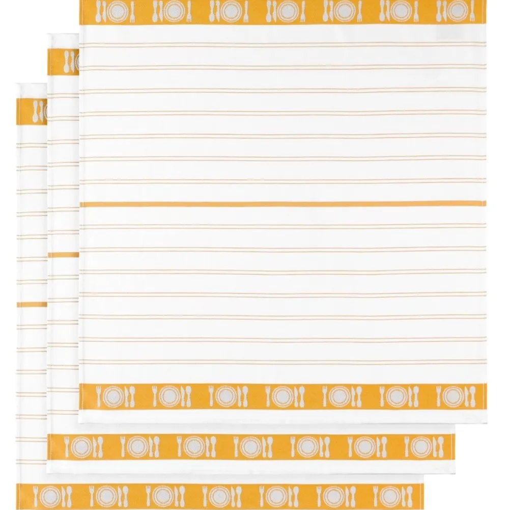 De Witte Lietaer Theedoek BML Ochre (3 stuks) Clearance