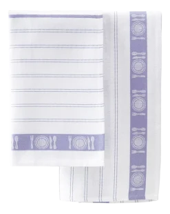 De Witte Lietaer Theedoeken BML White Lavender (3 stuks) New