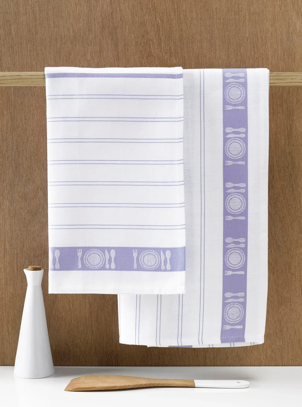 De Witte Lietaer Theedoeken BML White Lavender (3 stuks) New