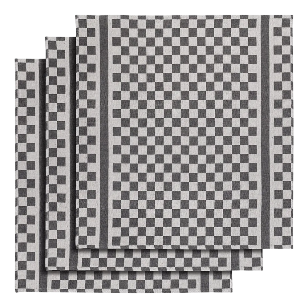 De Witte Lietaer Theedoeken Groom Black (3 stuks) New