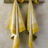 De Witte Lietaer Theedoeken Pied de Poule Ochre (2 stuks)
