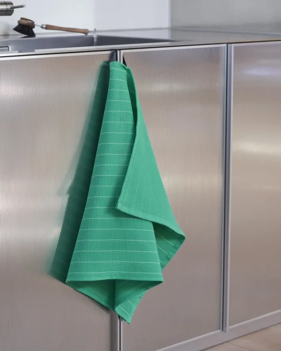 Theedoek HAY Canteen Emerald?Pinstripe