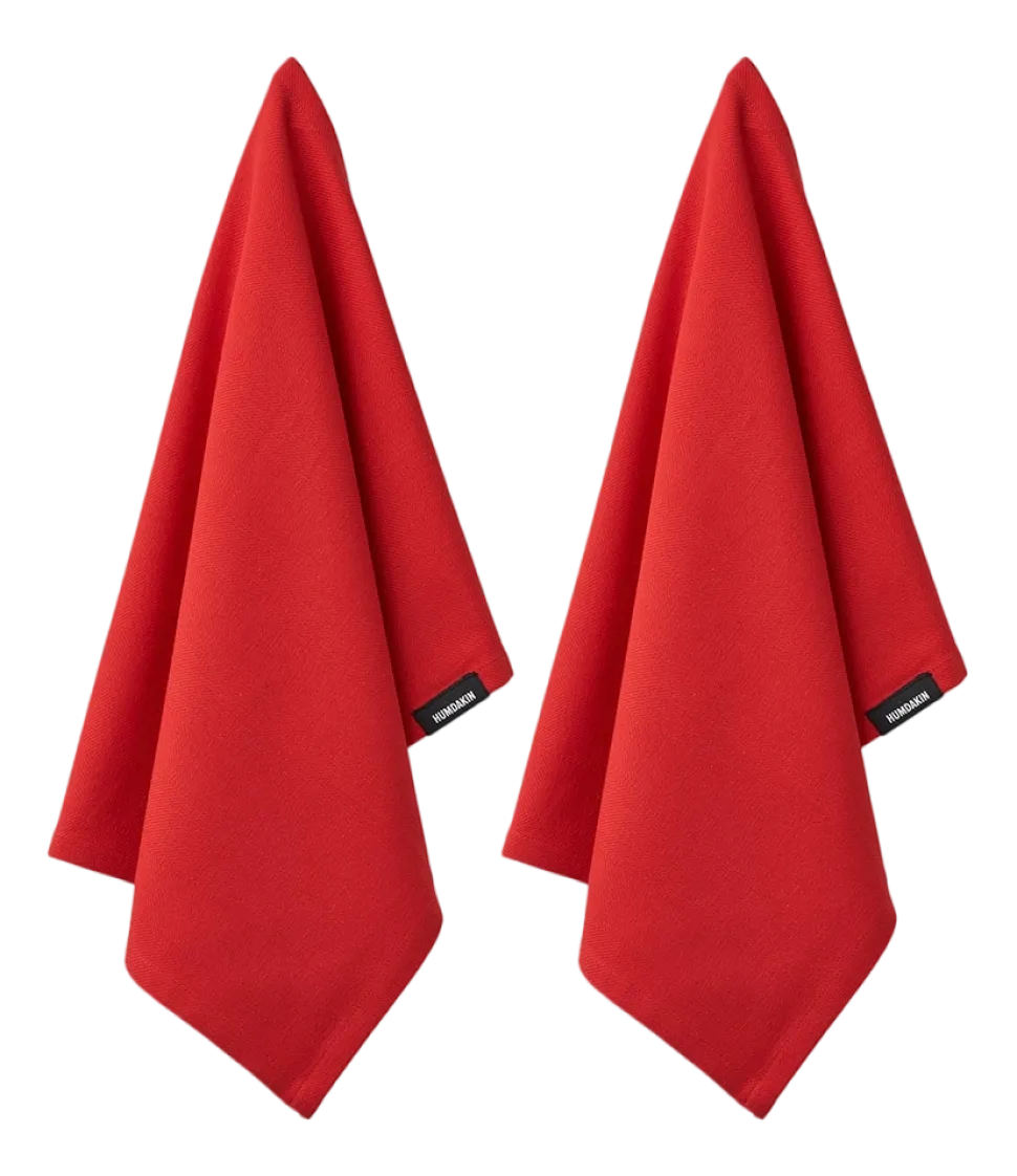 Theedoek Humdakin Organic Rushing Red (Set van 2)