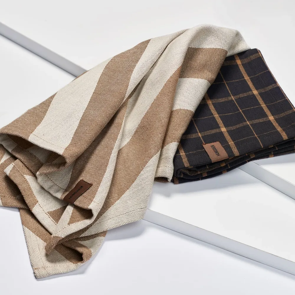 Humdakin Theedoek Recycled Cotton Beige Candy (Set van 2) Outlet