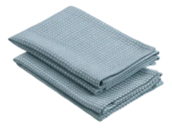 Kela Theedoek Caja Smoke Blue (Set van 2) - 32 x 32 cm Clearance