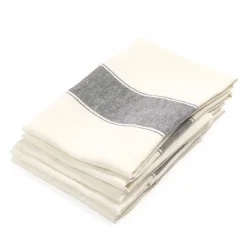 Libeco Theedoek Ajaccio Black Linnen (Set van 6) Sale