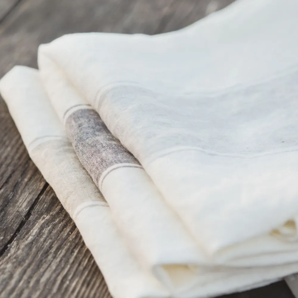 Libeco Theedoek Ajaccio Grey Linnen (Set van 6) Outlet