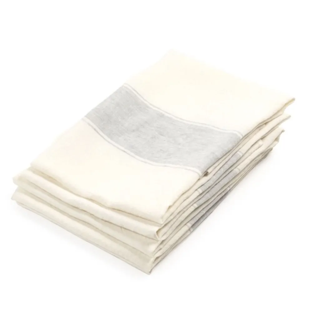 Libeco Theedoek Ajaccio Grey Linnen (Set van 6) Outlet