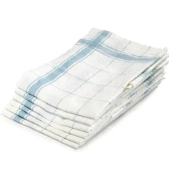 Libeco Theedoek Parma Turquoise Linnen (Set van 6)
