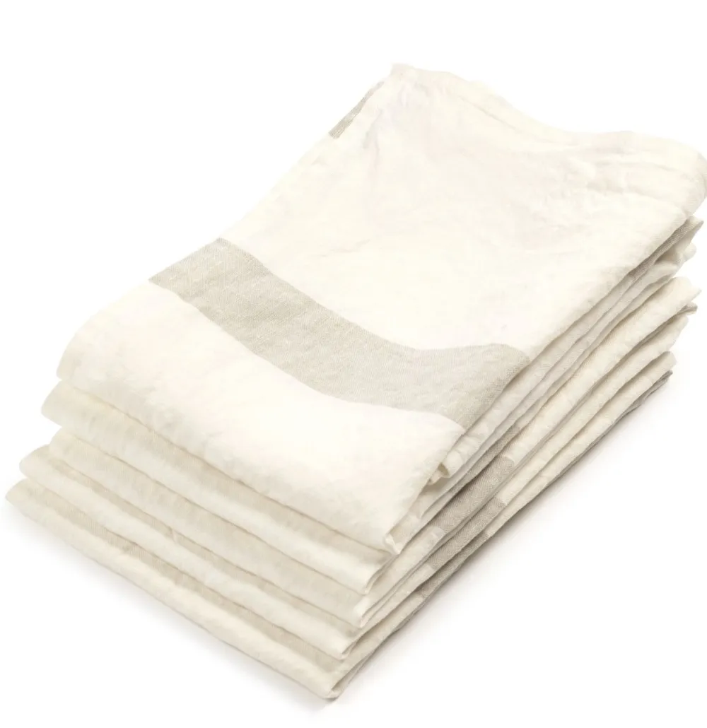 Libeco Theedoek Porticcio Stone Linnen (Set van 6) Outlet