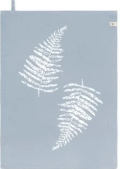 Walra Theedoek Dry with Leaves Jeans Blauw (50 x 70 cm) New