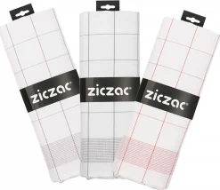 Theedoek ZicZac Linnen Grijs (set van 2)