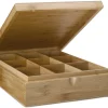 Bredemeijer Theedoos Bamboo 9-Vaks Gesloten Bruin Clearance