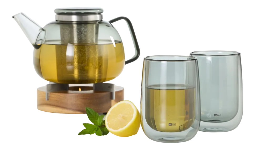 Theeglas AdHoc Duo Glass Grijs 400 ml (2-delig)