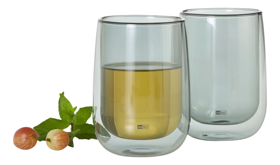 Theeglas AdHoc Duo Glass Grijs 400 ml (2-delig)