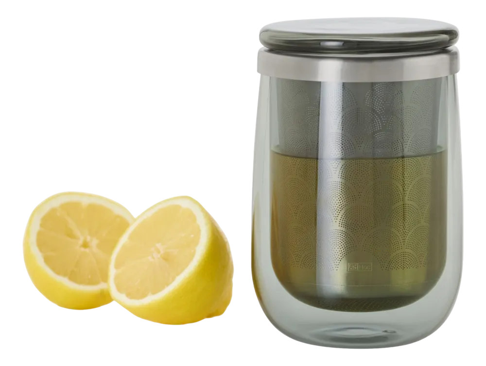AdHoc Theeglas met Filter Fusion Grijs 400 ml (2-delig) Outlet