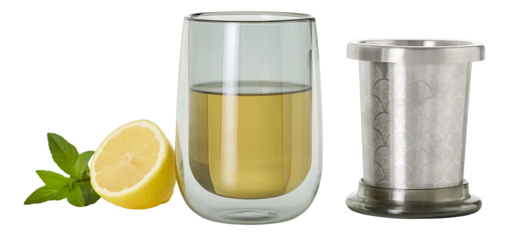 AdHoc Theeglas met Filter Fusion Grijs 400 ml (2-delig) Outlet