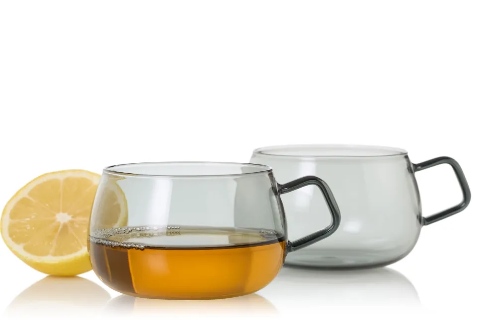 AdHoc Theeglas Yuna Grey 400 ml (Set van 2)