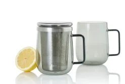 AdHoc Theeglas met filter Yuna 560 ml, Glas, Grijs Outlet