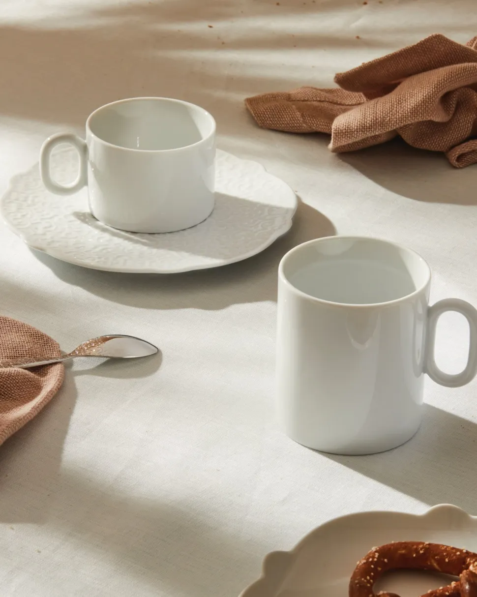 Theekop Alessi Dressed White Porcelain 170 ml (Set van 4)