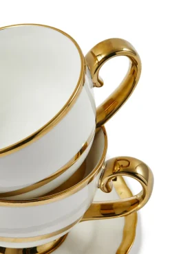 Theekop POLSPOTTEN Golden Finds White (Set van 2)