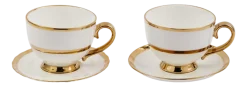 Theekop POLSPOTTEN Golden Finds White (Set van 2)
