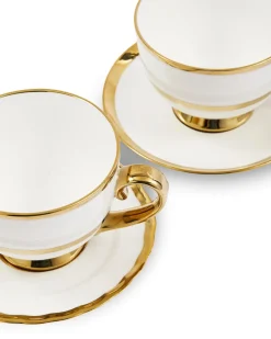 Theekop POLSPOTTEN Golden Finds White (Set van 2)
