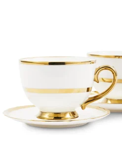 Theekop POLSPOTTEN Golden Finds White (Set van 2)