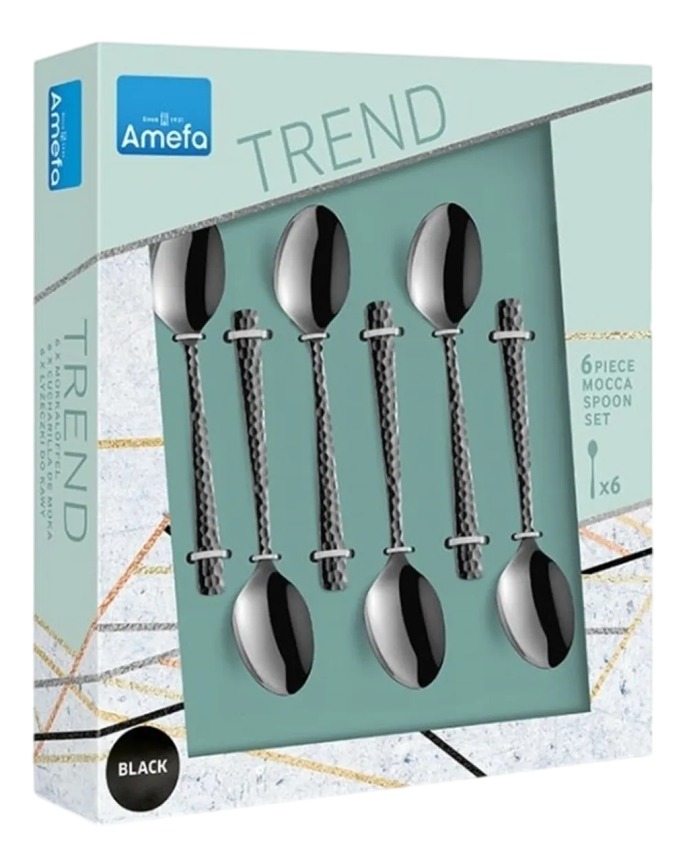 Amefa Theelepel Felicity Hammered Black (6-delig) New
