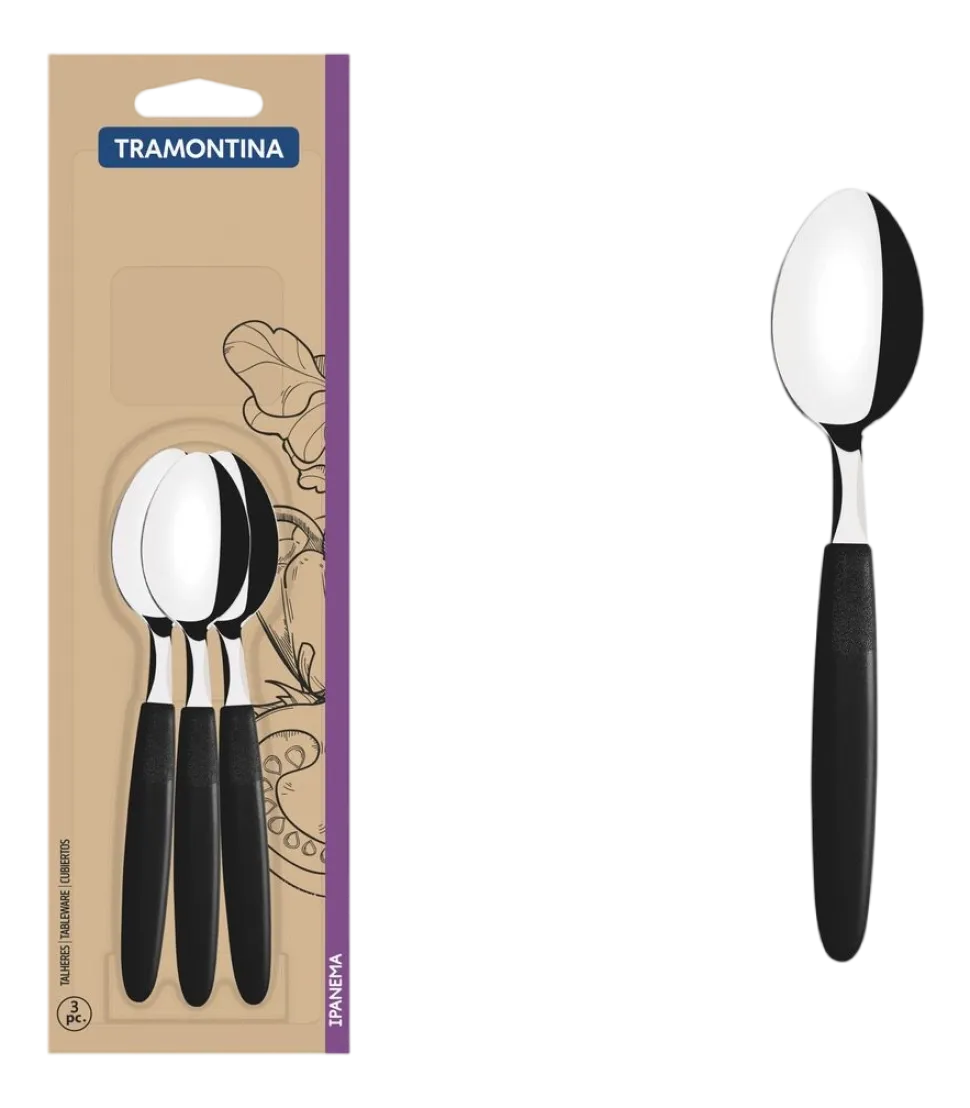 Theelepel Tramontina Ipanema Zwart (Set van 3)