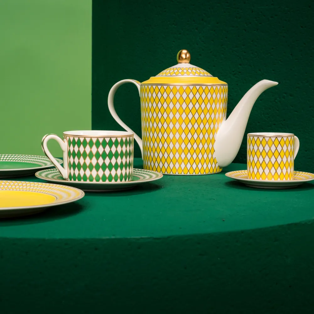 POLSPOTTEN Theepot Chess Yellow Sale