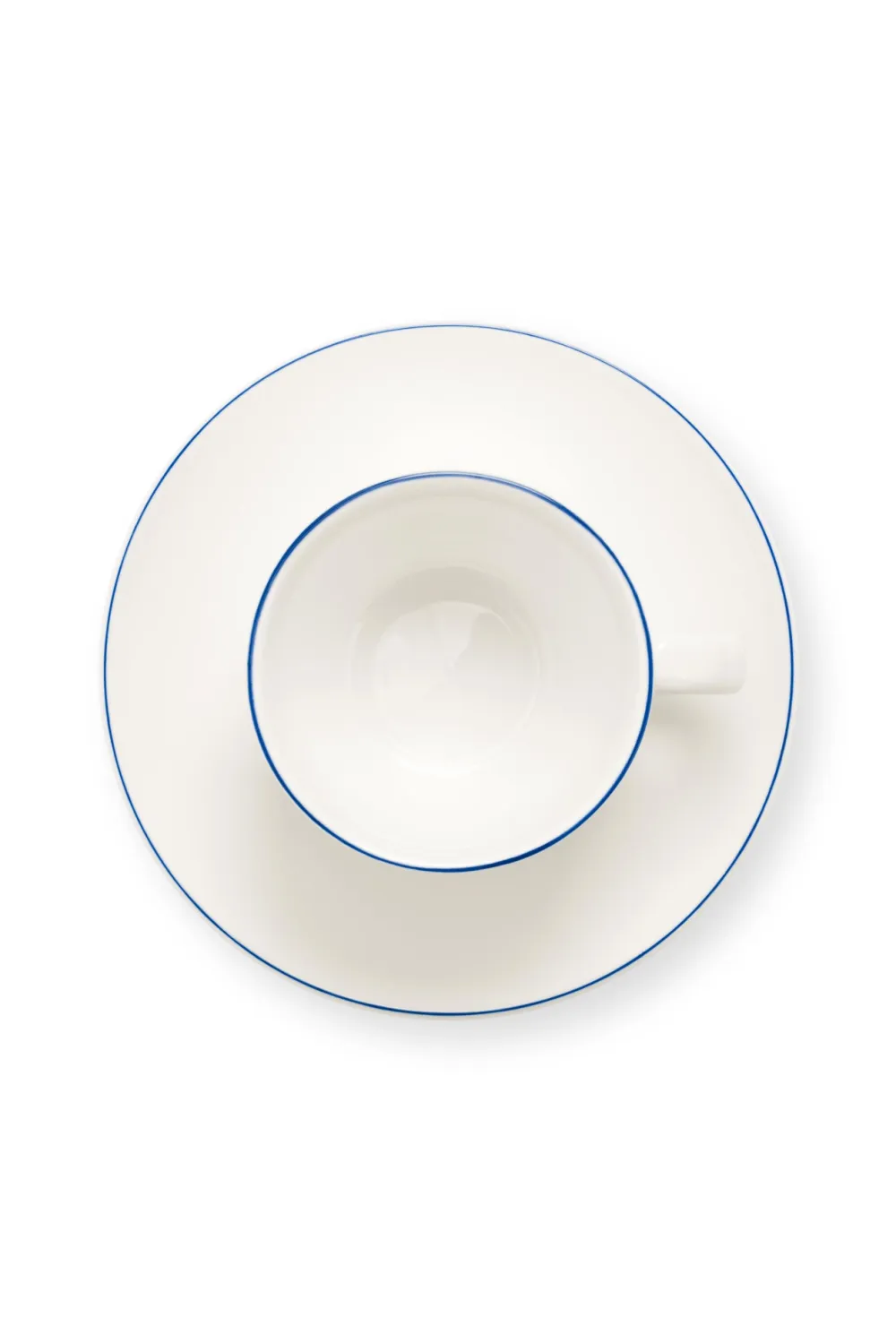 VT Wonen Theeset vtwonen Tea Cup And Saucer White-Blue Line 250ml (Set van 6) Best