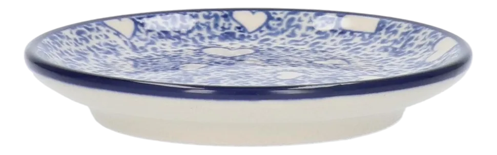 Theetip Bunzlau Castle White Hearts Round