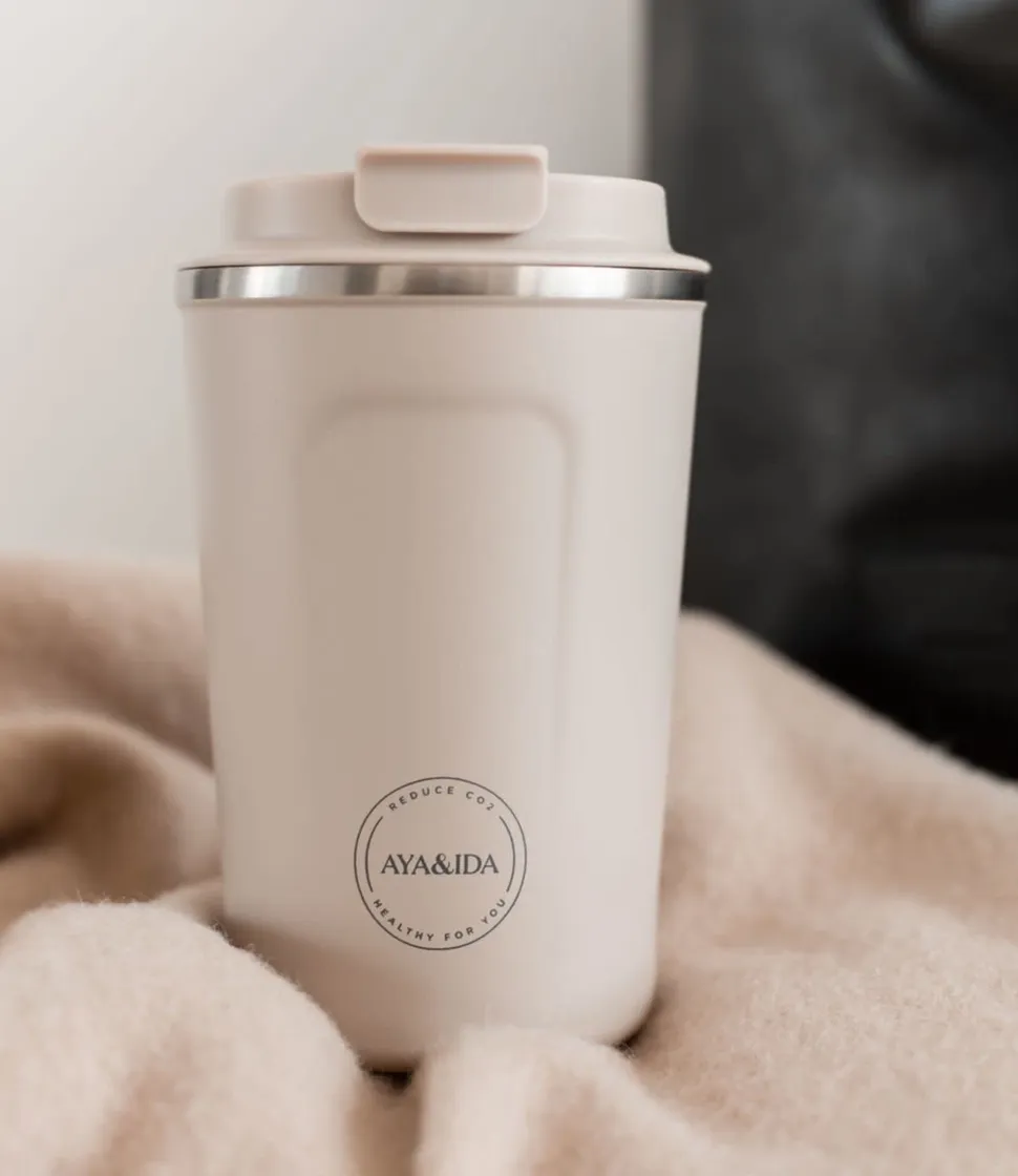 Thermosbeker AYA&IDA CUP2GO Cream Beige 380 ml