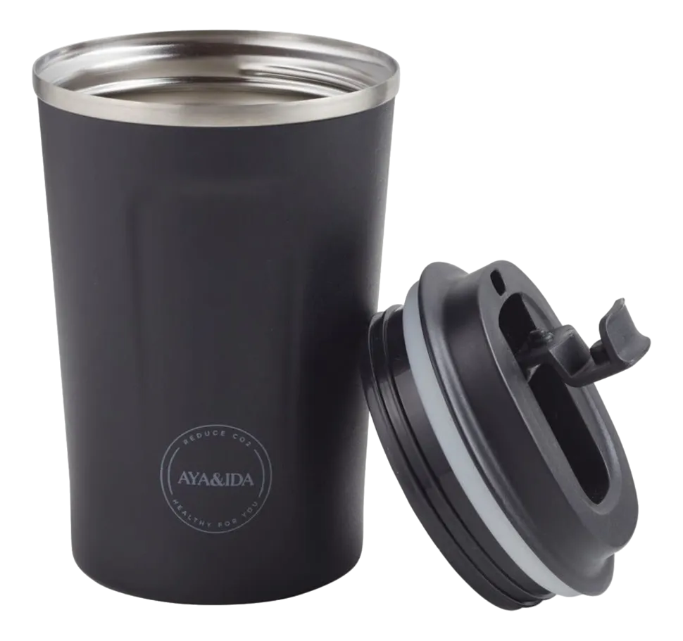Thermosbeker AYA&IDA CUP2GO Matte Black 380 ml