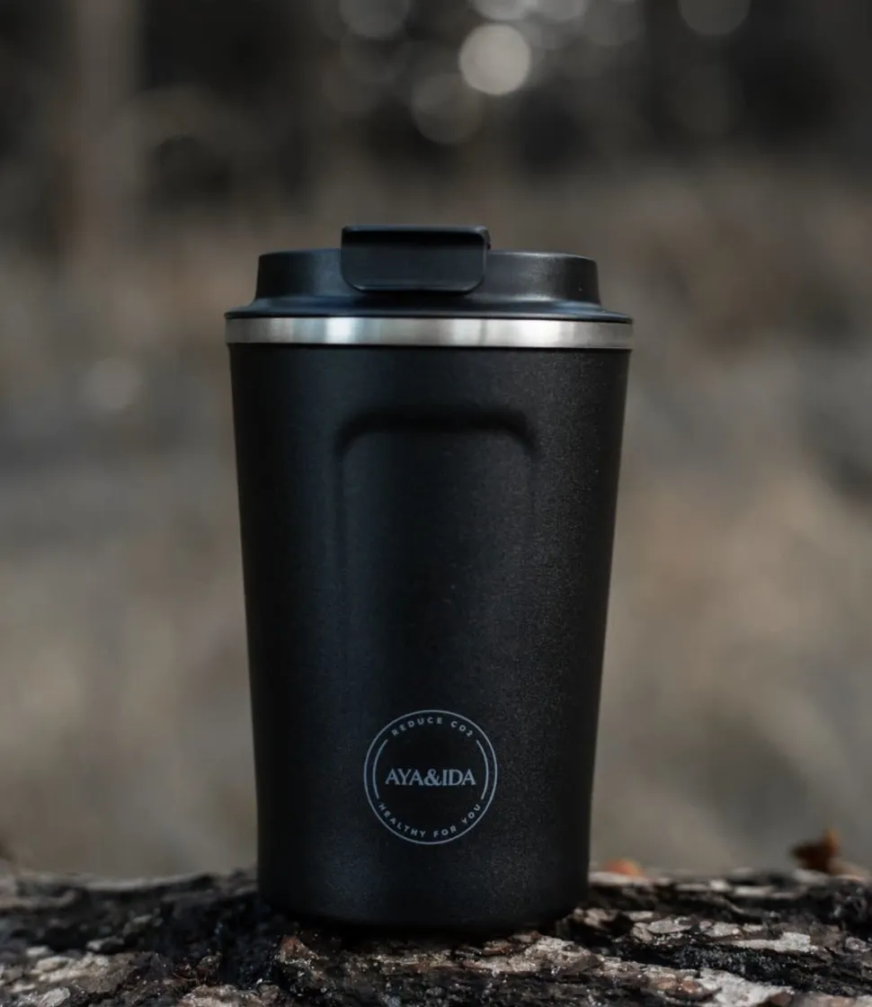 Thermosbeker AYA&IDA CUP2GO Matte Black 380 ml