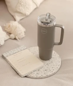 Thermosbeker AYA&IDA Thermocup with straw Driftwood 885 ml